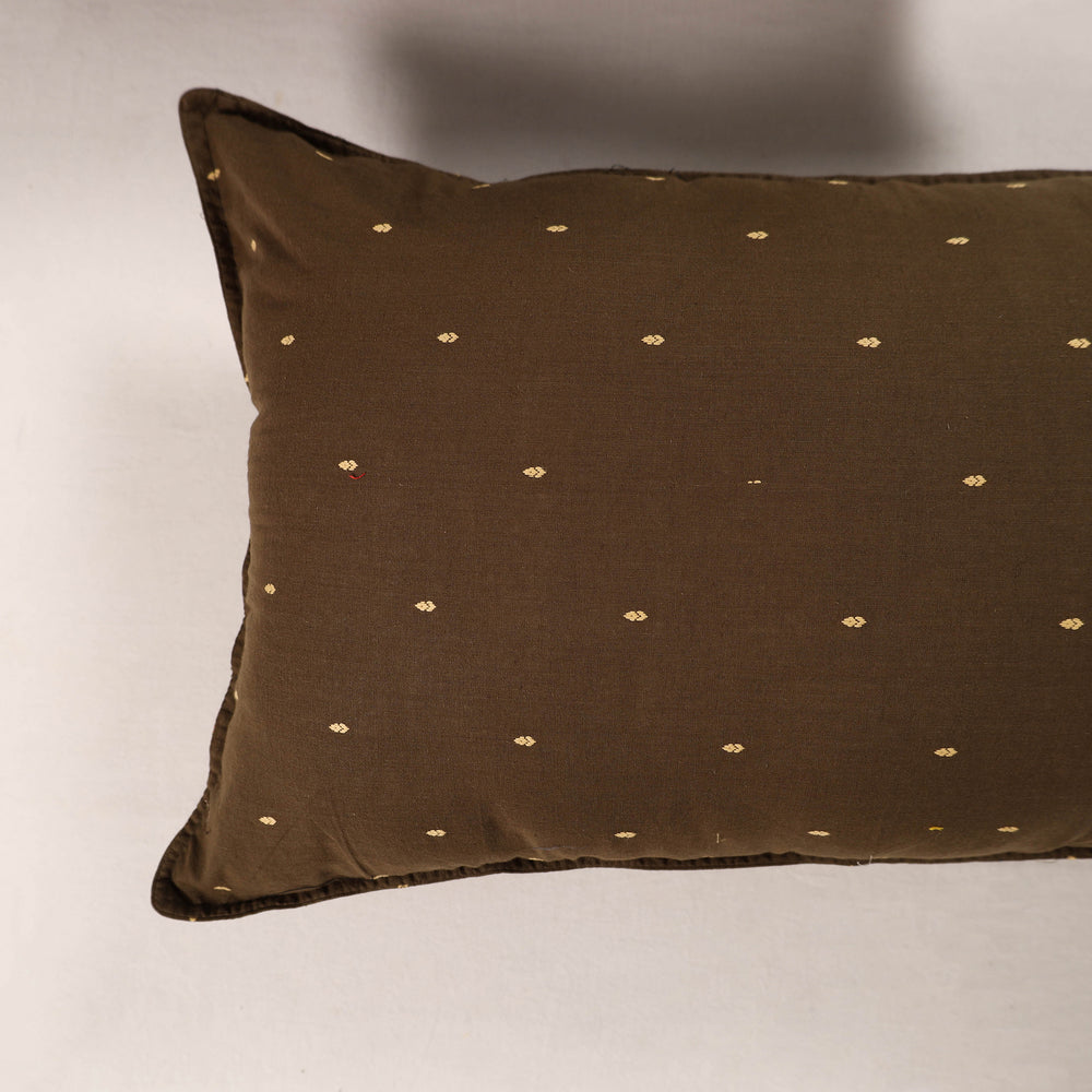 Brown - Set of 2 Jacquard Cotton Pillow Covers 45