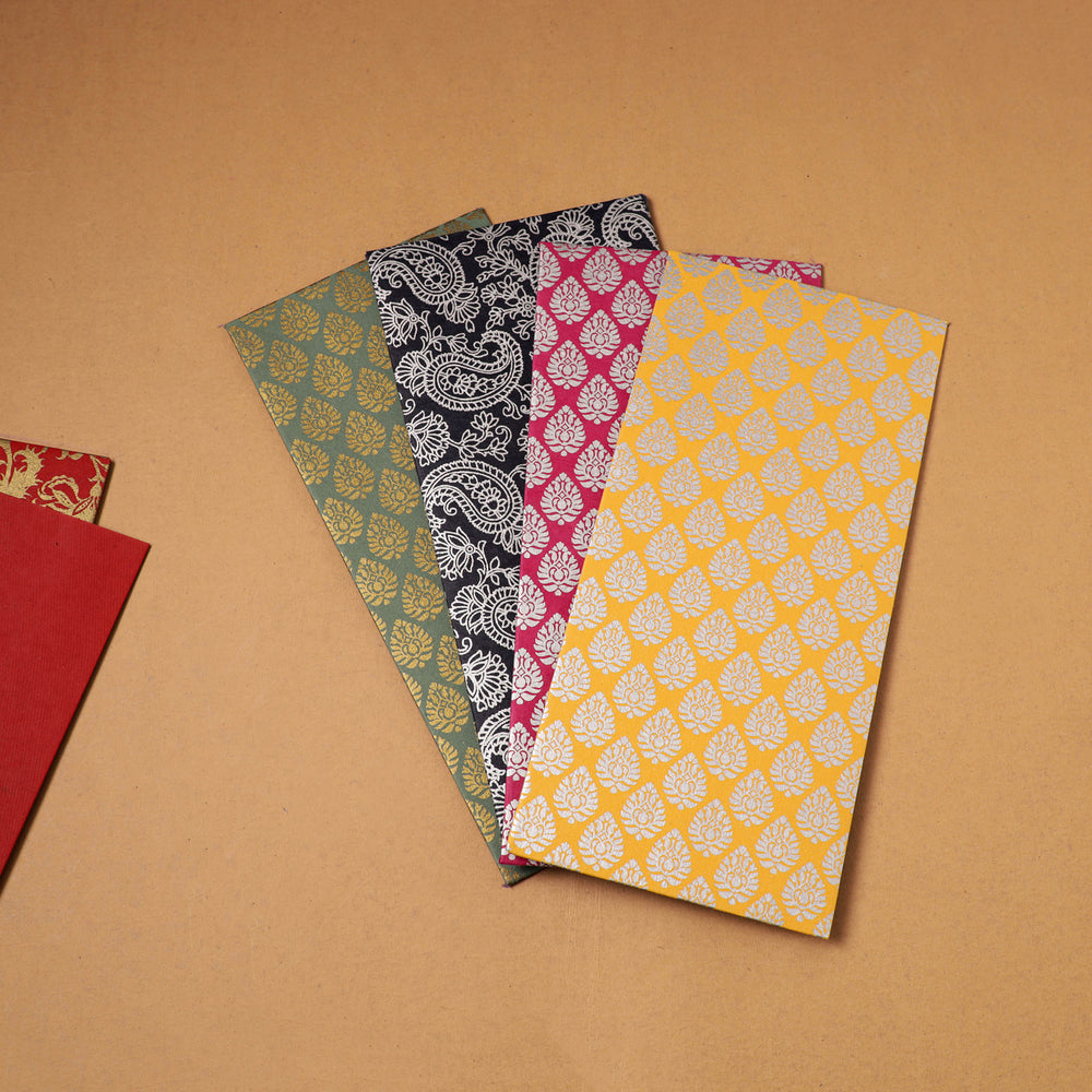 Floral Print Handcrafted Notecards with Envelopes (Set of 5) 02