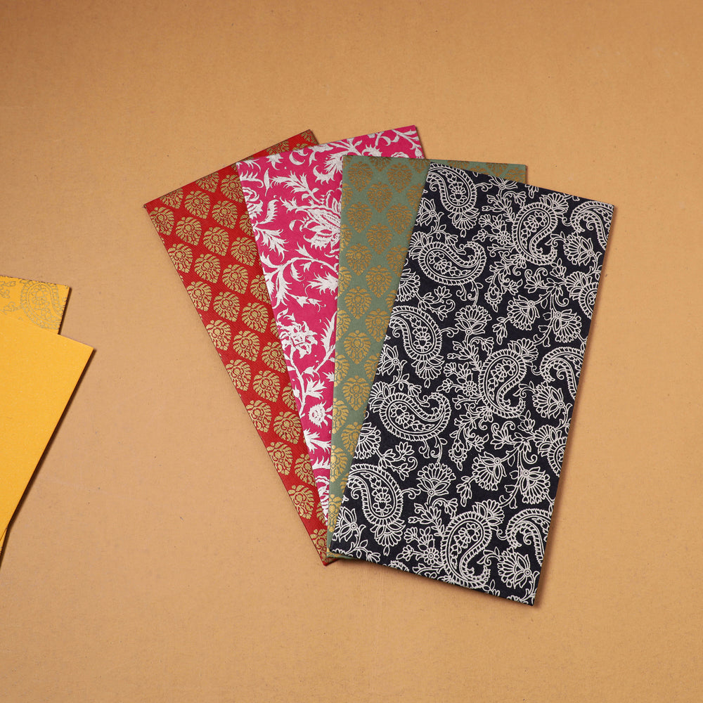 Floral Print Handcrafted Notecards with Envelopes (Set of 5) 03