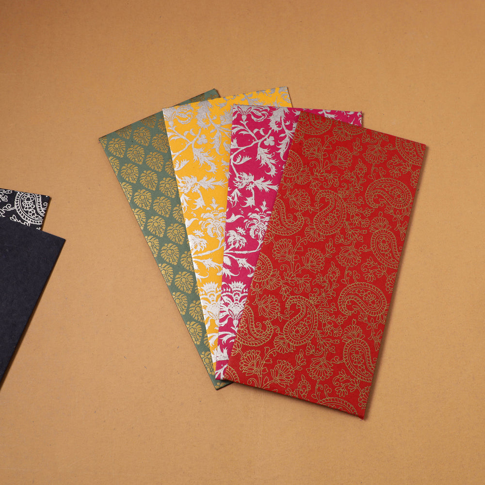 Floral Print Handcrafted Notecards with Envelopes (Set of 5) 04