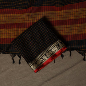 Dharwad Checks Mercerised Cotton 3pc Unstitched Dress Material Suit Set with Woven Border 92
