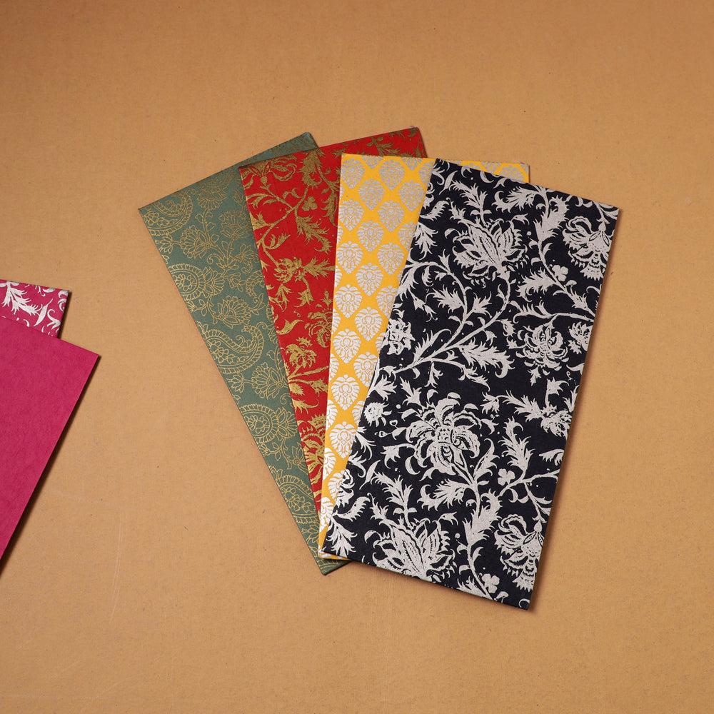 Floral Print Handcrafted Notecards with Envelopes (Set of 5) 06