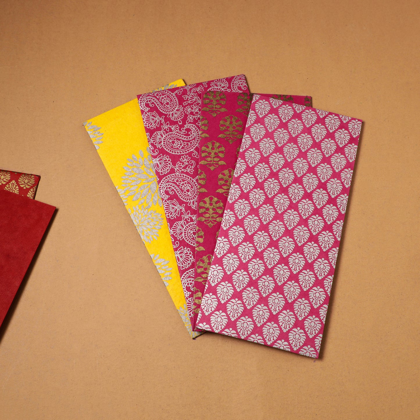 Floral Print Handcrafted Notecards with Envelopes (Set of 5) 08