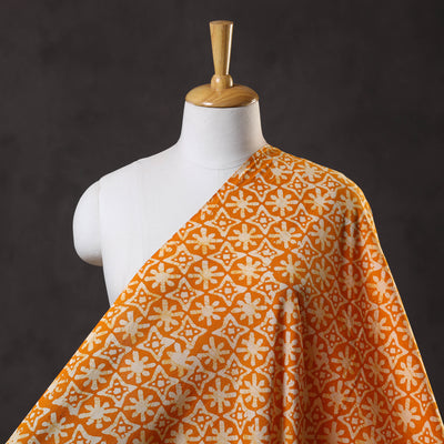 Orange - Pure Cotton Kutch Batik Print Fabric 34