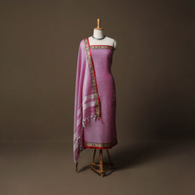 Dharwad Checks Mercerised Cotton 3pc Unstitched Dress Material Suit Set with Woven Border 94