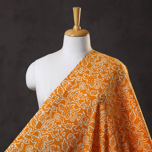 Orange - Pure Cotton Kutch Batik Print Fabric 35