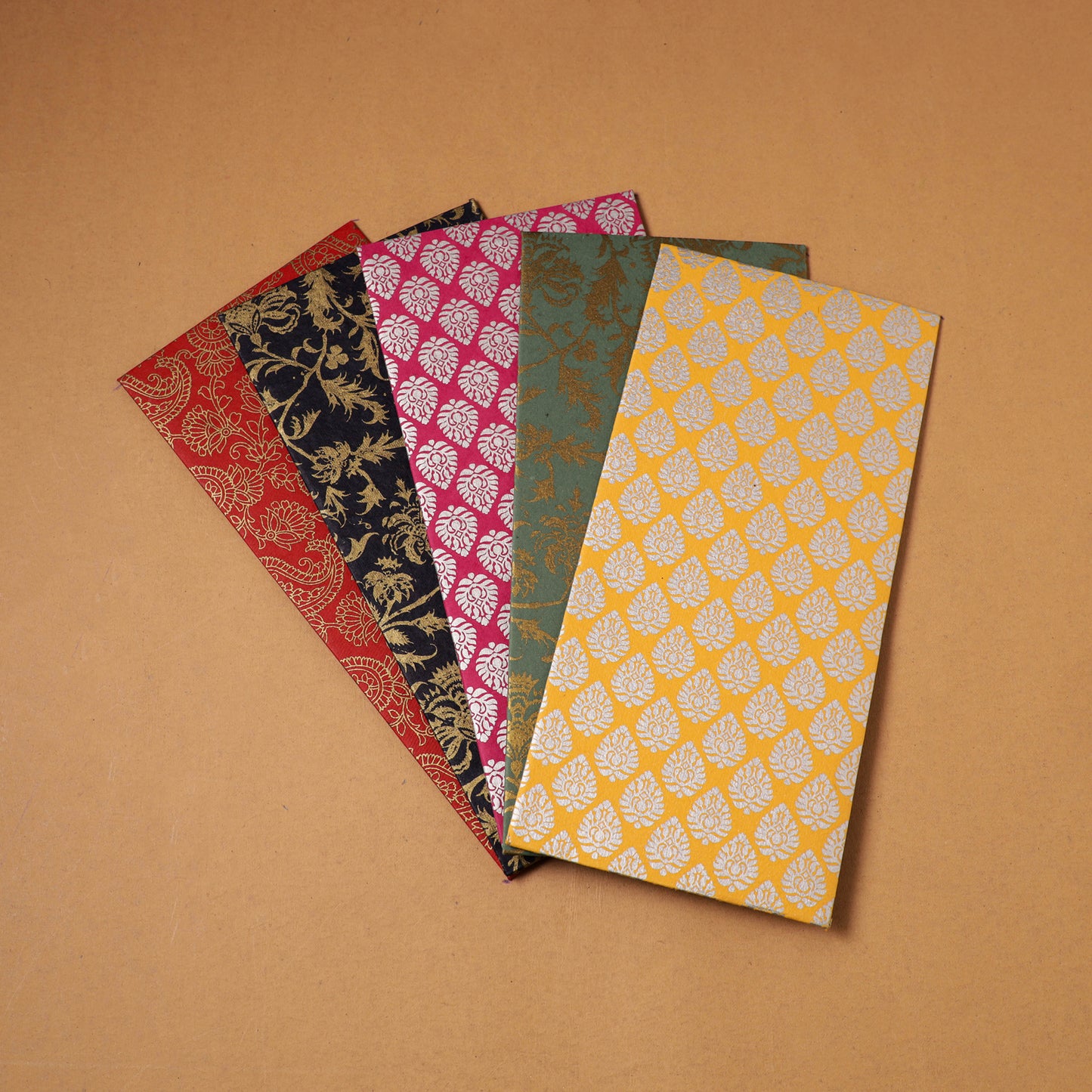 Floral Print Handcrafted Notecards with Envelopes (Set of 5) 13