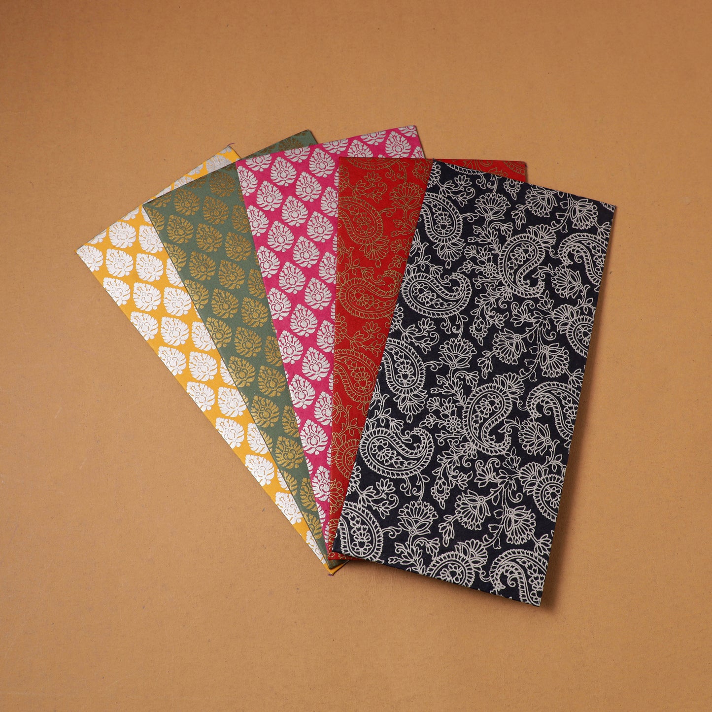 Floral Print Handcrafted Notecards with Envelopes (Set of 5) 12