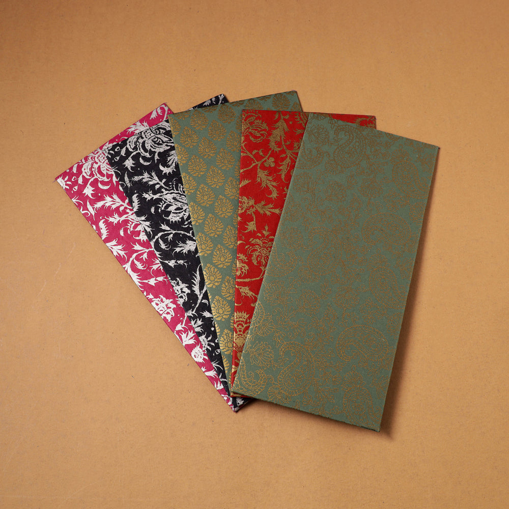 Floral Print Handcrafted Notecards with Envelopes (Set of 5) 15