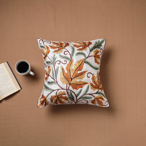 Kashmiri Crewel Hand Embroidery Cushion Cover (16 x 16 in) 07
