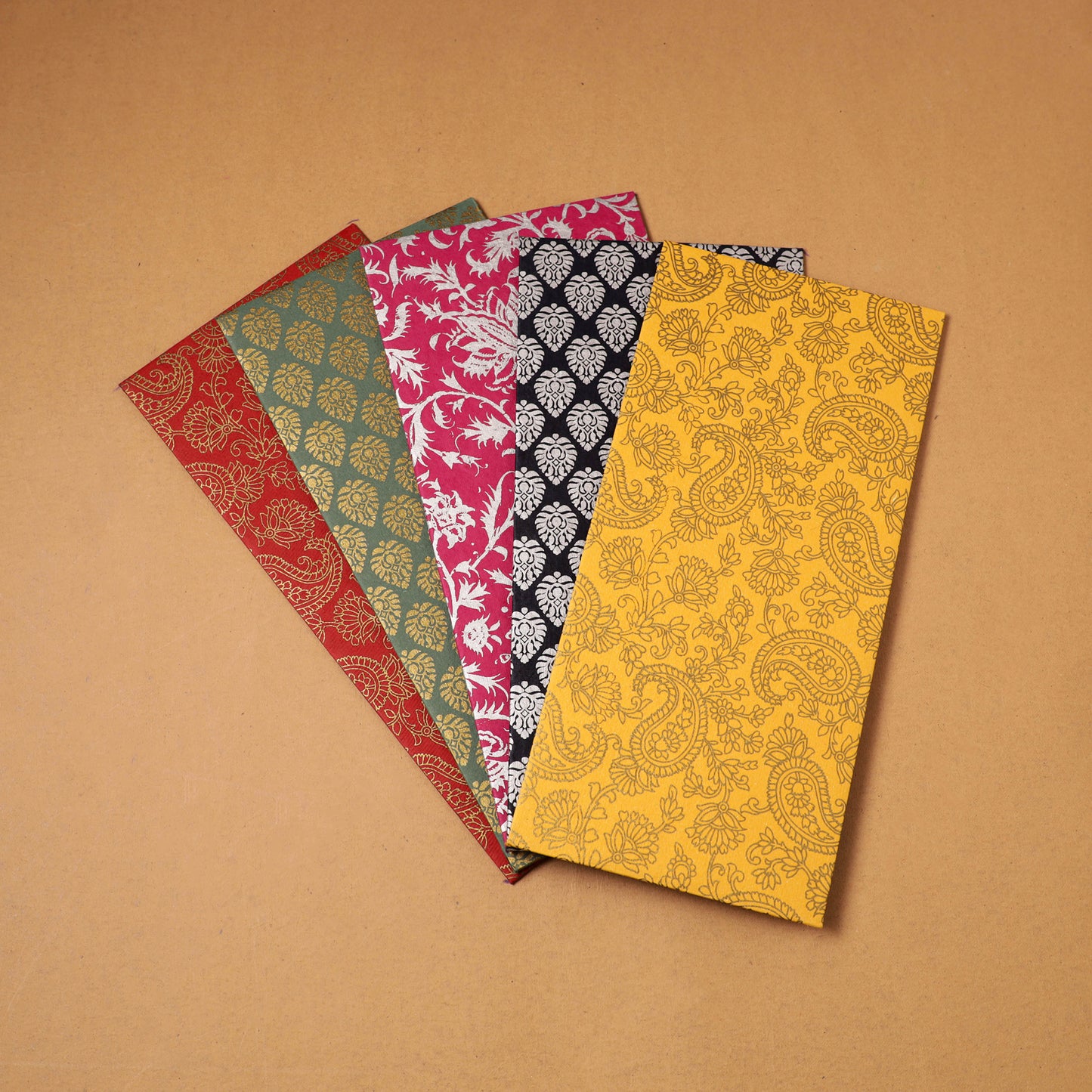 Floral Print Handcrafted Notecards with Envelopes (Set of 5) 16