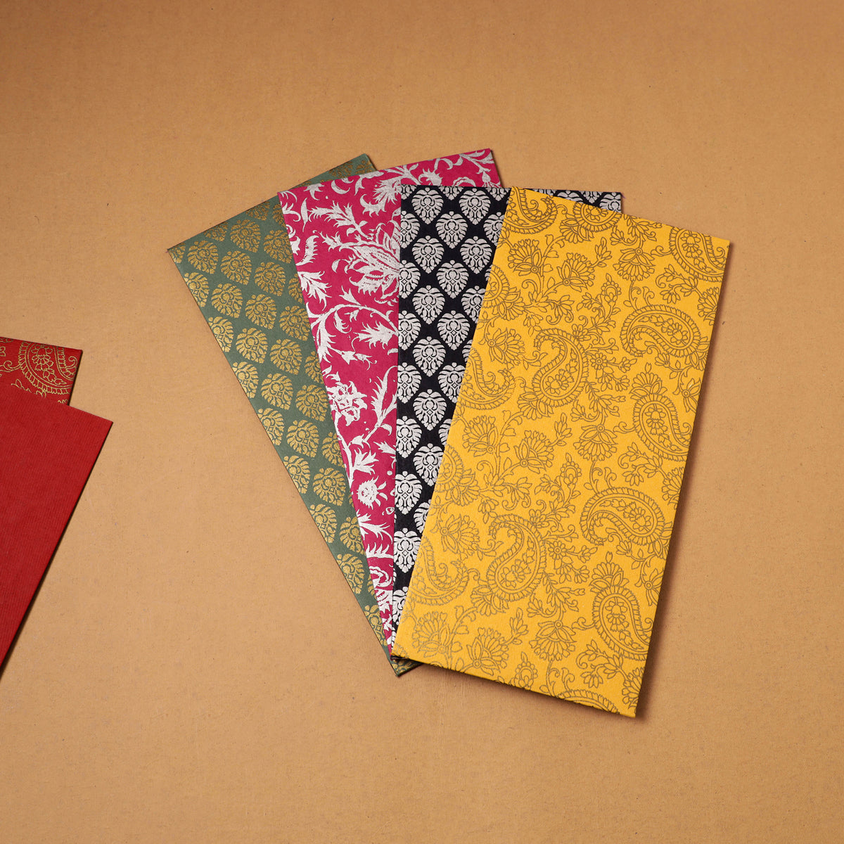 Floral Print Handcrafted Notecards with Envelopes (Set of 5) 16