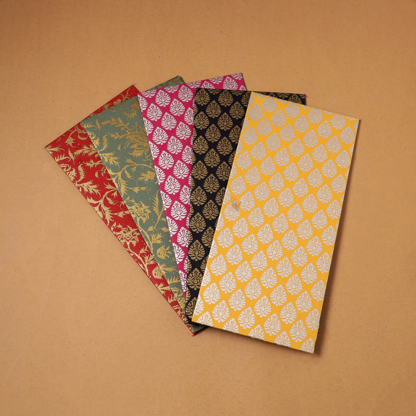 Floral Print Handcrafted Notecards with Envelopes (Set of 5) 17