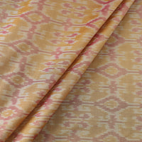 Brown - Pochampally Ikat Weave Handloom Pure Mulberry Silk Fabric 49