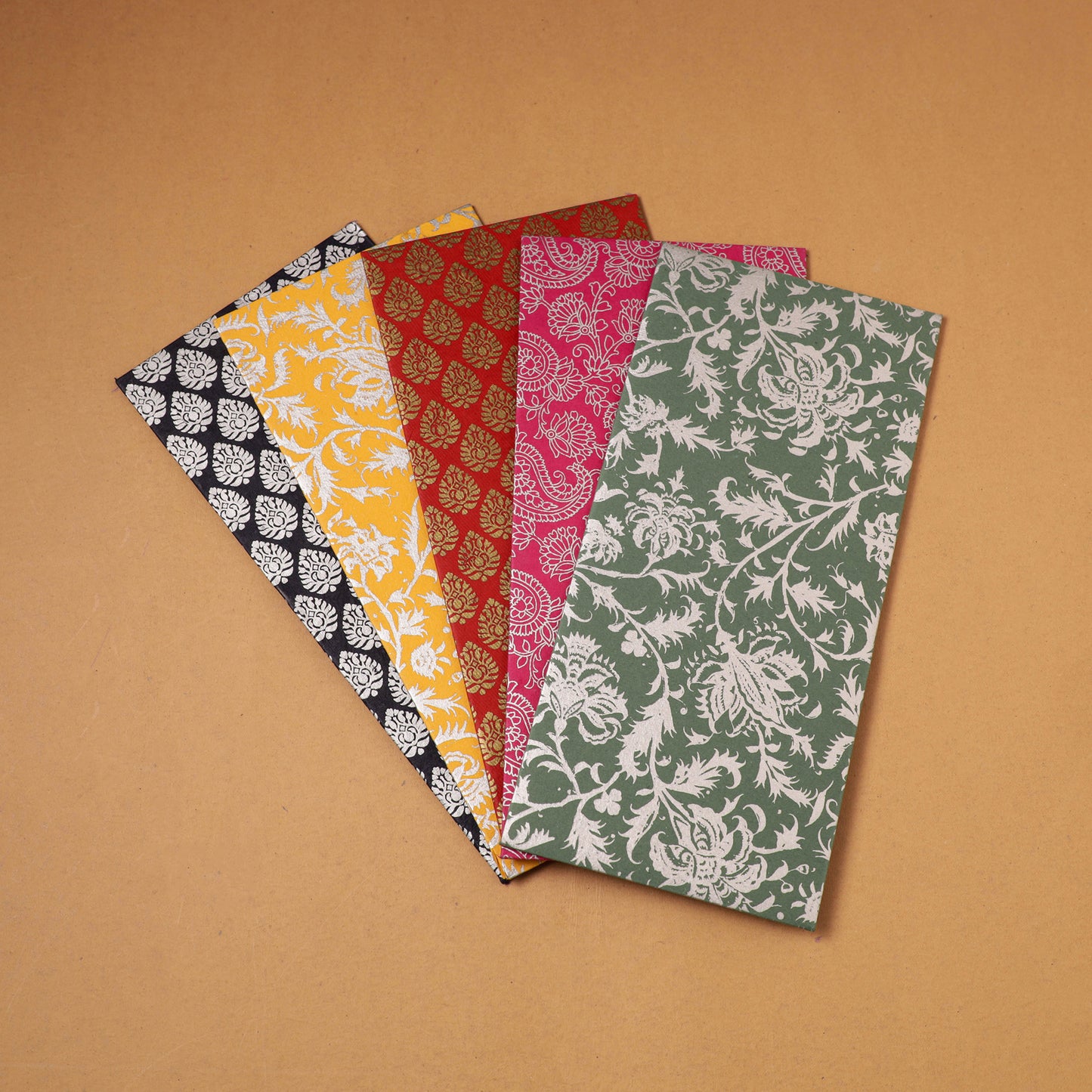 Floral Print Handcrafted Notecards with Envelopes (Set of 5) 19