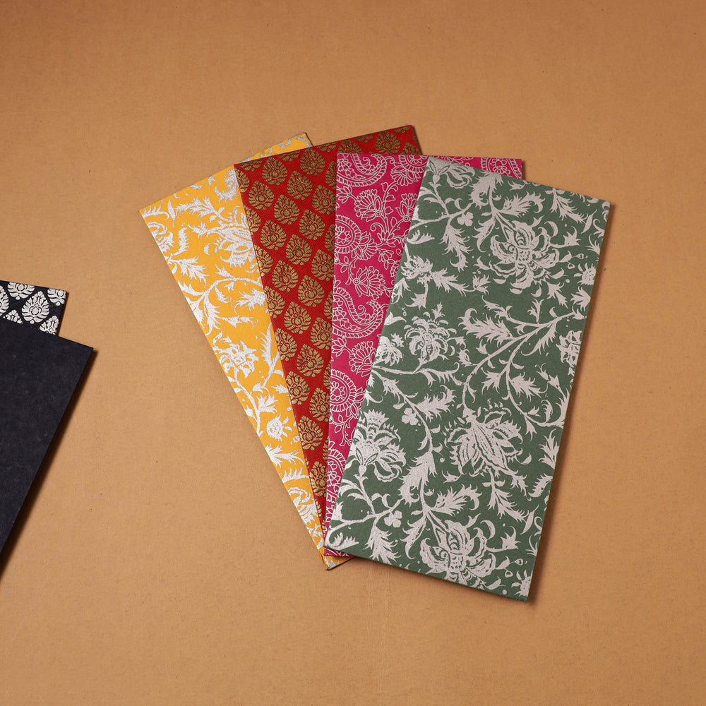 Floral Print Handcrafted Notecards with Envelopes (Set of 5) 19