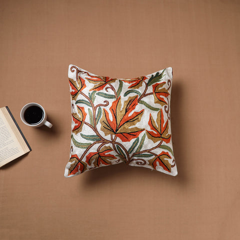Kashmiri Crewel Hand Embroidery Cushion Cover (16 x 16 in) 12