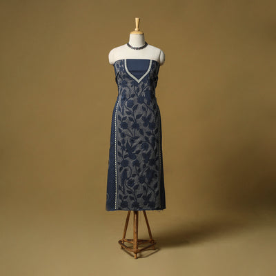 Bengal Kantha Hand Embroidered Unstitched Kurta Material (2.75M) 14