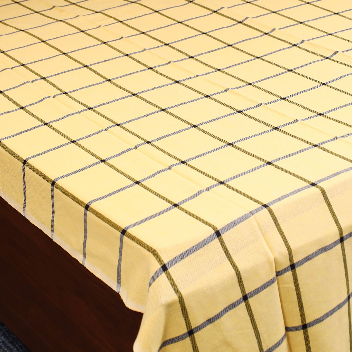 Yellow - single handloom cotton bed sheet (90 x 60 in) 90