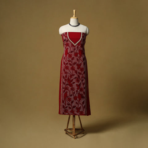 Bengal Kantha Hand Embroidered Unstitched Kurta Material (2.8M) 12