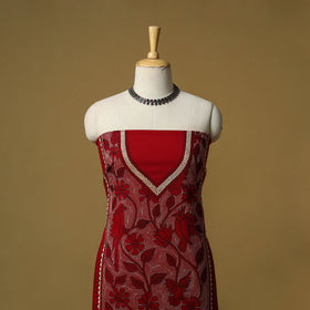 Bengal Kantha Hand Embroidered Unstitched Kurta Material (2.8M) 12