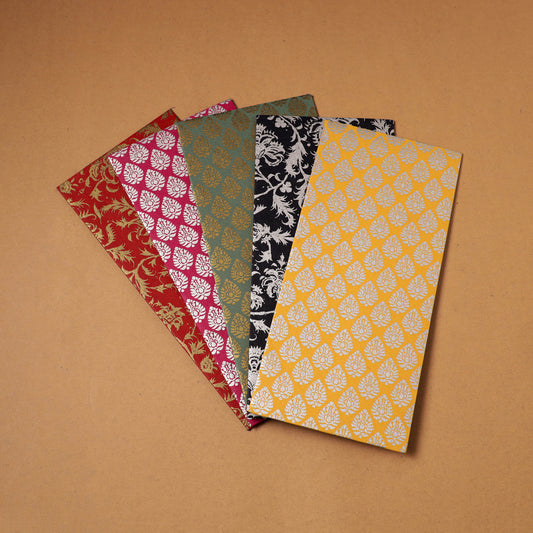 Floral Print Handcrafted Notecards with Envelopes (Set of 5) 24