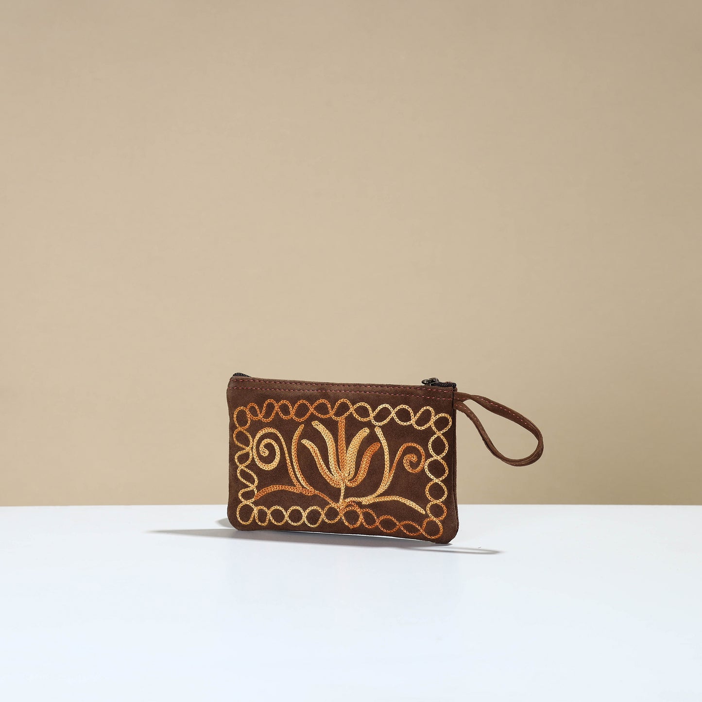 Crewel Embroidery Velvet Coin Purse