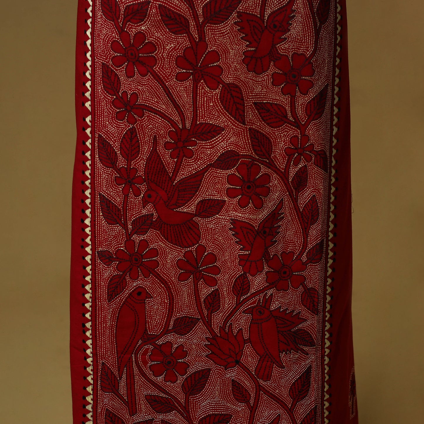 Bengal Kantha Hand Embroidered Unstitched Kurta Material (2.8M) 12