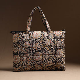 Black Handcrafted Quilted Cotton Hand Bag 34