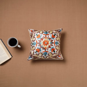 Multicolor - Kashmiri Crewel Hand Embroidery Cushion Cover (12 x 12 in) 16