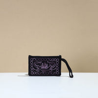 Crewel Embroidery Velvet Coin Purse