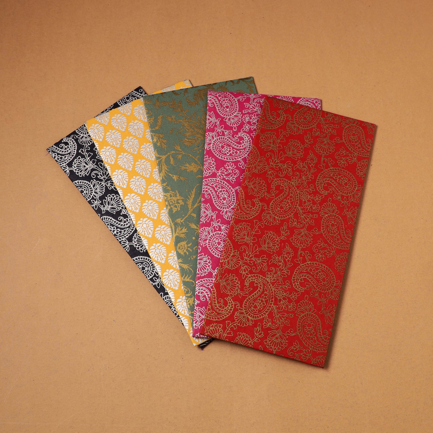 Floral Print Handcrafted Notecards with Envelopes (Set of 5) 25