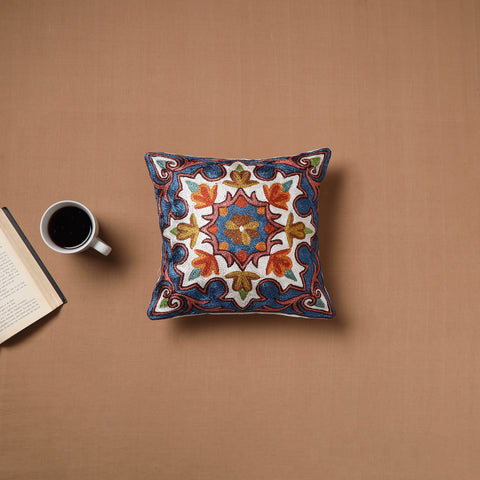 Kashmiri Crewel Hand Embroidery Cushion Cover (12 x 12 in) 17