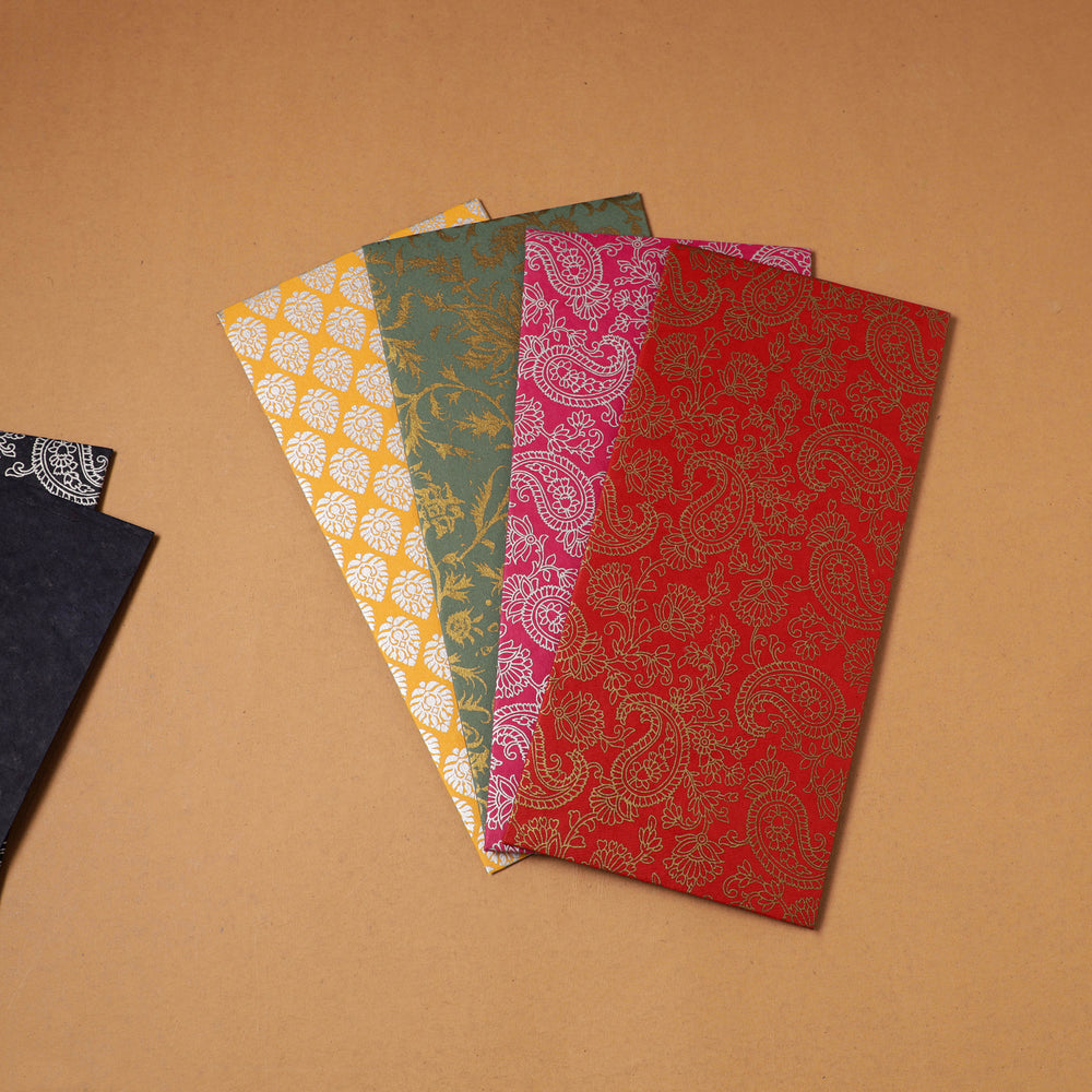 Floral Print Handcrafted Notecards with Envelopes (Set of 5) 25