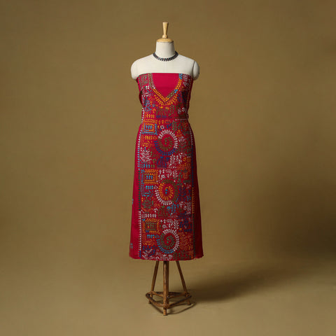 Bengal Kantha Hand Embroidered Unstitched Kurta Material (2.75M) 09