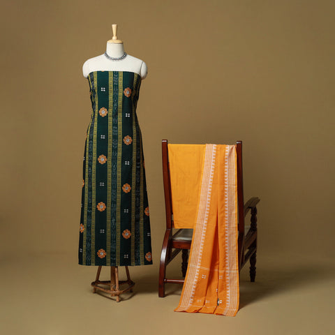 Sambalpuri Ikat Handloom Cotton 3pc Unstitched Dress Material 06