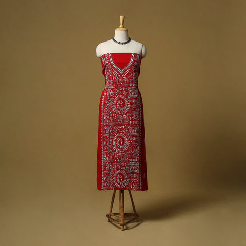 Bengal Kantha Hand Embroidered Unstitched Kurta Material (2.8M) 08