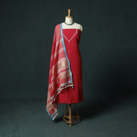 Cotton Dress Material - Cotton Unstitched Salwar Suit Sets with Dupatta | iTokri Cotton Dress Material - Cotton Unstitched Salwar Suit Sets with Dupatta | iTokri