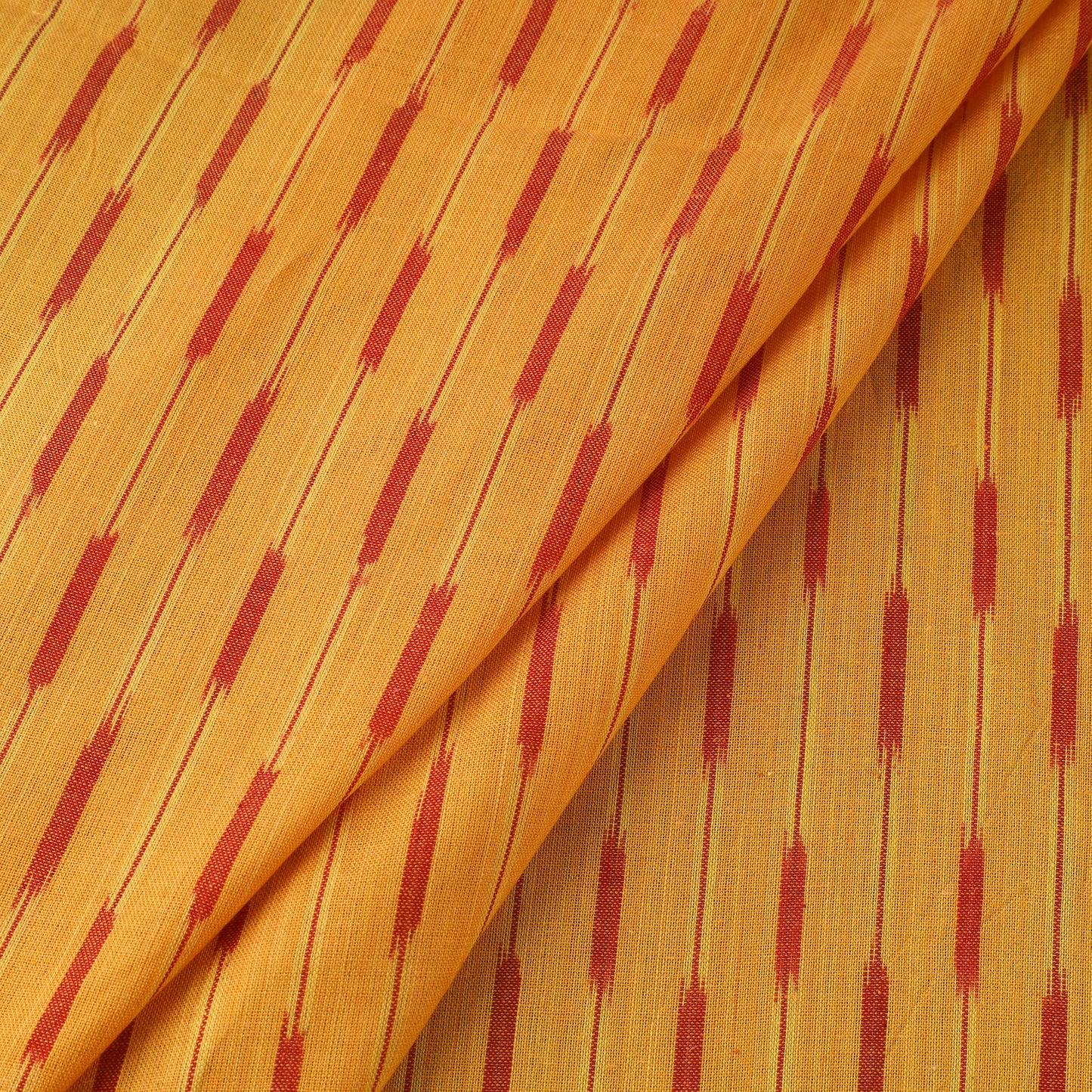 Yellow Handloom Cotton Pochampally Weave Ikat Fabric