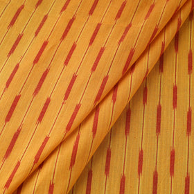 Yellow Handloom Cotton Pochampally Weave Ikat Fabric