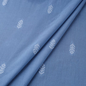Blue Prewashed Cotton Jacquard Fabric