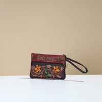 Crewel Embroidery Leather Clutch