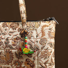Beige Handcrafted Quilted Cotton Hand Bag 22