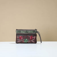 Kashmiri Embroidery Leather Clutch