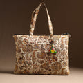 Beige Handcrafted Quilted Cotton Hand Bag 22