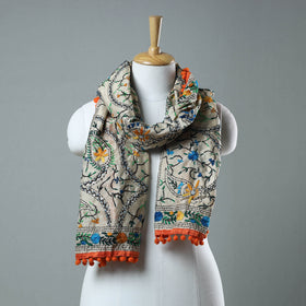 Orange Ranihati Chanderi Silk Embroidered Stole