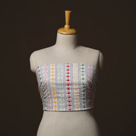 Bengal Kantha Hand Embroidered Cotton Blouse Piece 05