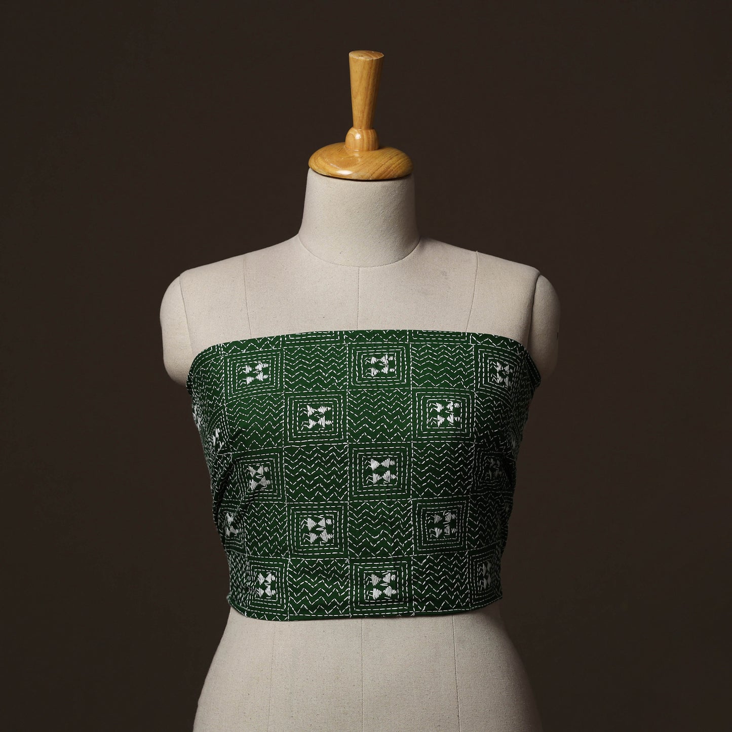 Bengal Kantha Hand Embroidered Cotton Blouse Piece 06