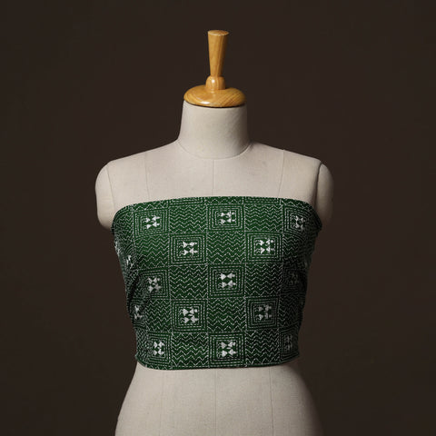 Bengal Kantha Hand Embroidered Cotton Blouse Piece 06