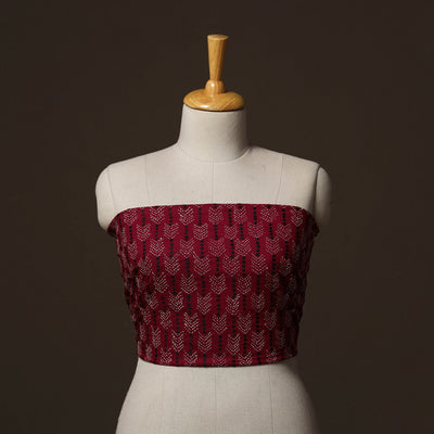 Bengal Kantha Hand Embroidered Cotton Blouse Piece 08